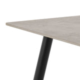 Wicklow Rectangular Dining Table in Grey/Black 140x75cm includes 4 Brooke Dining Chair in Taupe