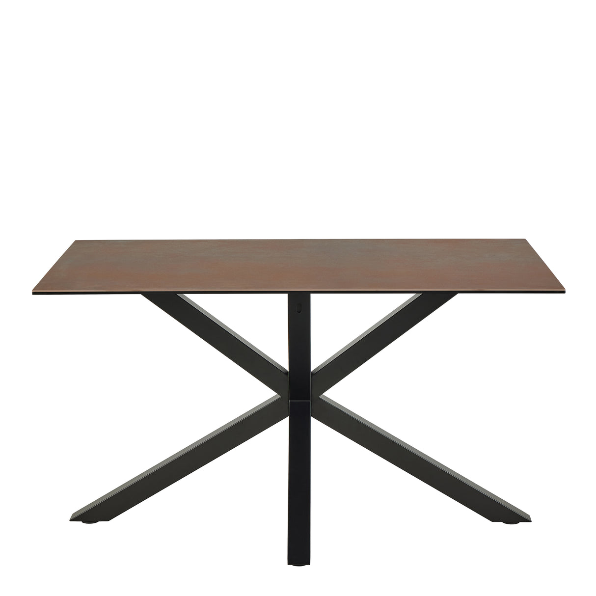 Heaven Dining Table with Ceramic Rusty Brown Top 135cm