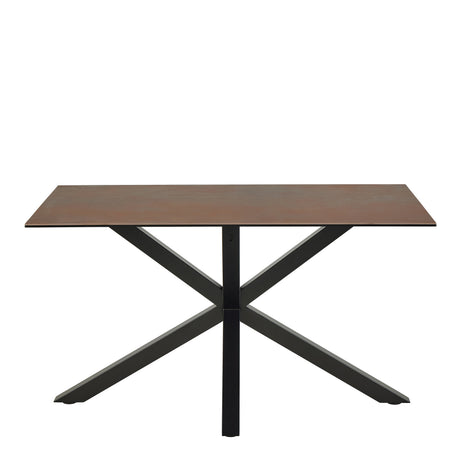 Heaven Dining Table with Ceramic Rusty Brown Top 135cm