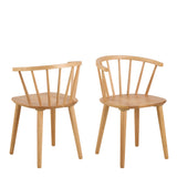 Nagano Round Dining Table in Oak includes 4 Ida Dining Chair in Oak
