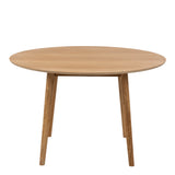 Nagano Round Dining Table in Oak includes 4 Femke Dining Chair in Olive Green