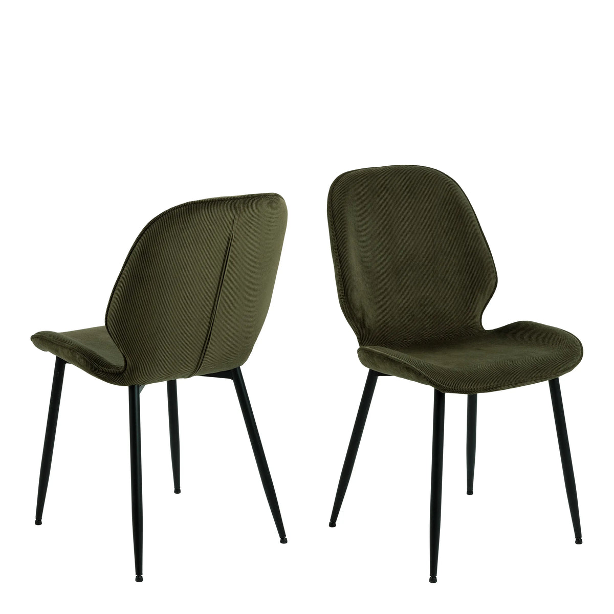 Nagano Round Dining Table in Oak includes 4 Femke Dining Chair in Olive Green