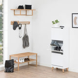 Mitra Shoe Cabinet with 3 Flip Down Doors in White