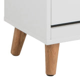 Mitra Shoe Cabinet with 3 Flip Down Doors in White