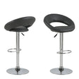 Plump Dark Grey Swivel Bar Stool with Open Back