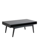 Marte Coffee Table with Open Shelf in Black 130x50cm