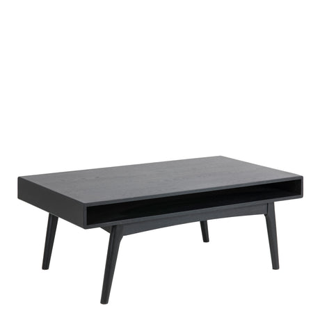 Marte Coffee Table with Open Shelf in Black 130x50cm