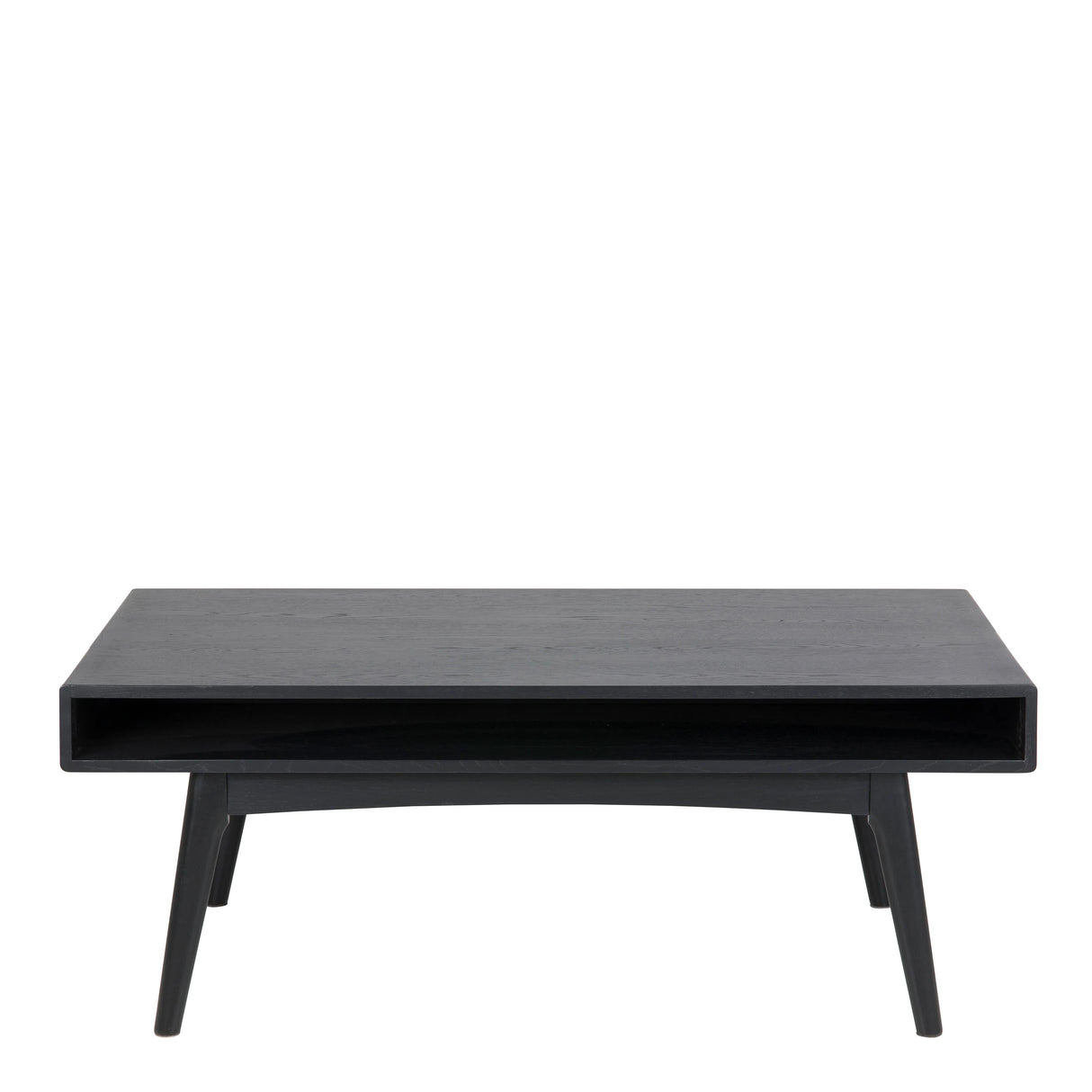 Marte Coffee Table with Open Shelf in Black 130x50cm