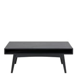 Marte Coffee Table with Open Shelf in Black 130x50cm