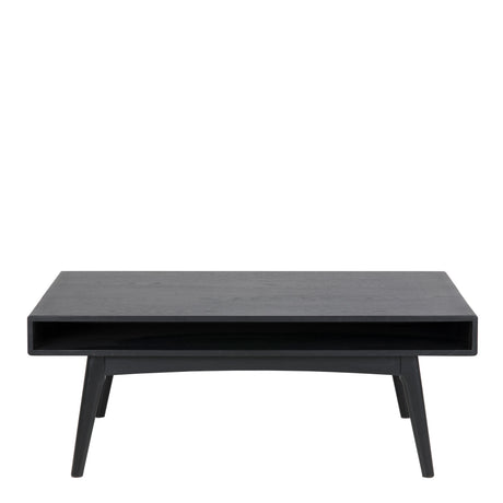 Marte Coffee Table with Open Shelf in Black 130x50cm