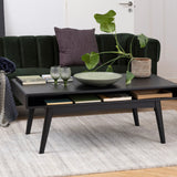 Marte Coffee Table with Open Shelf in Black 130x50cm