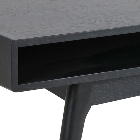 Marte Coffee Table with Open Shelf in Black 130x50cm
