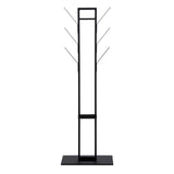 Vinson coat hanger, frame and base matt black powder coated steel, 56x28x165 cm