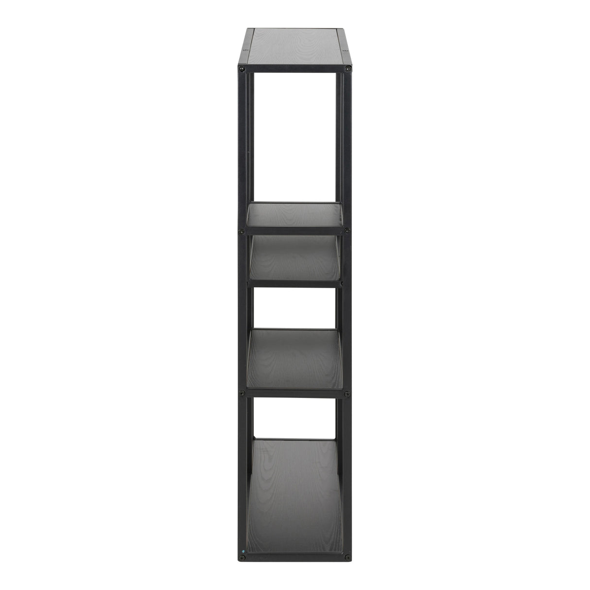 Seaford Black Metal Wall Shelf with 3 Additional Black Shelves