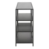 Seaford Wide Bookcase in Black with Oak Shelves