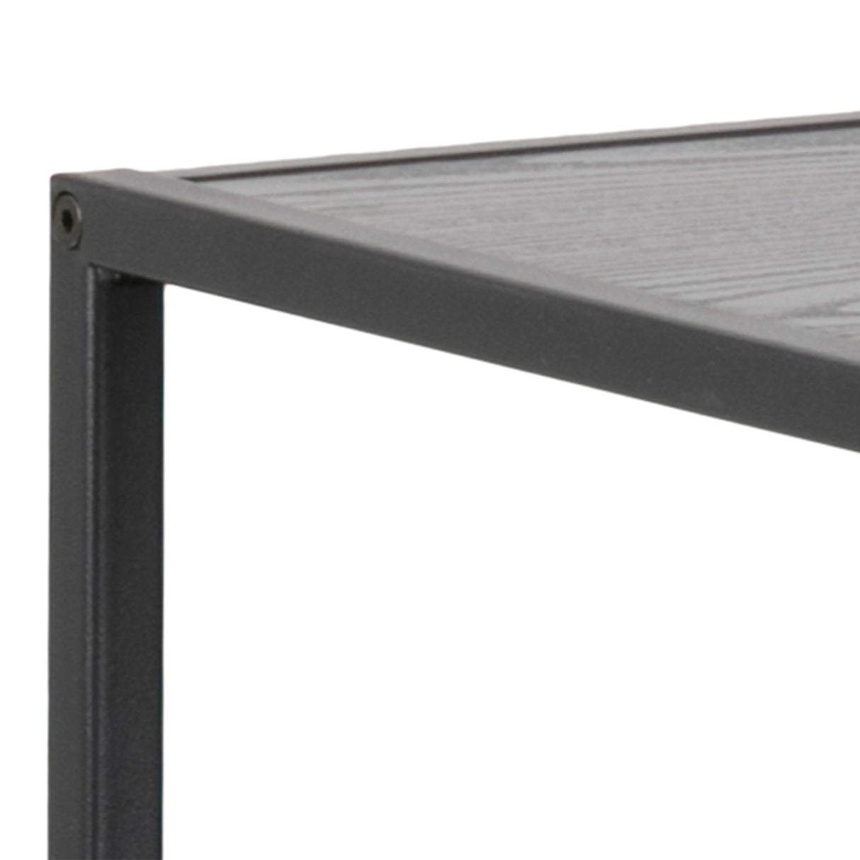 Seaford Wide Bookcase in Black with Oak Shelves