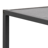 Seaford Wide Bookcase in Black with Oak Shelves