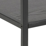 Seaford Wide Bookcase in Black with Oak Shelves