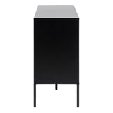 Seaford 1 Door 3 Drawer Small Sideboard in Black & Oak