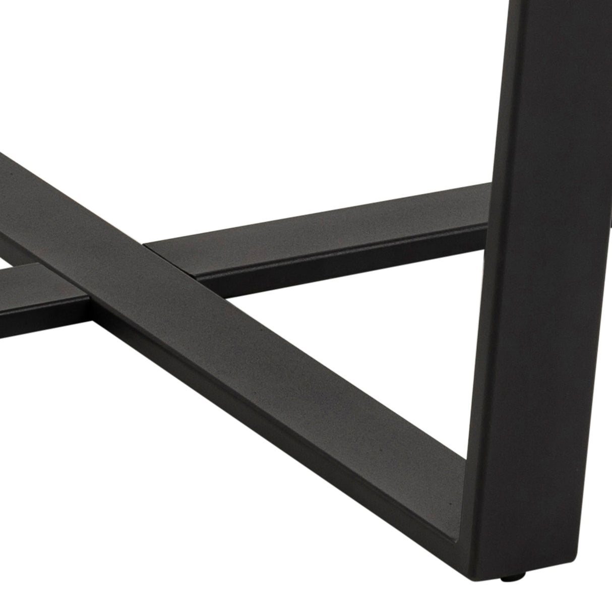 Amble Round Dining Table with Brown Marble Melamine Top & Black Legs 110x75cm