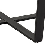 Amble Round Dining Table with Brown Marble Melamine Top & Black Legs 110x75cm