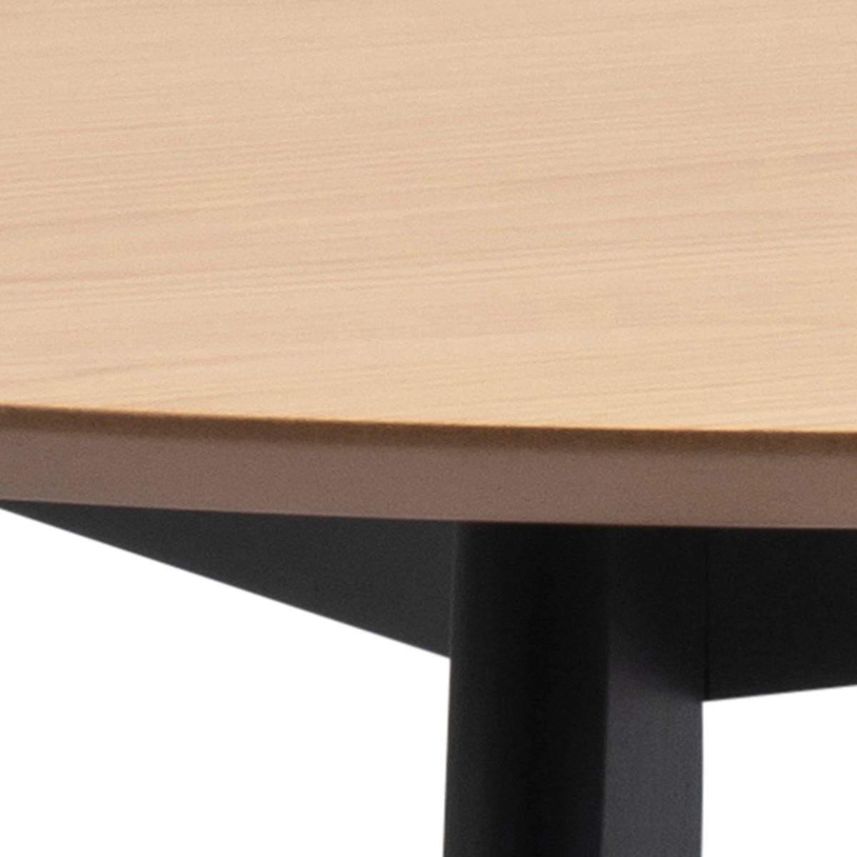 Roxby Round Dining Table in Oak & Black includes 4 Roxby Dining Chairs in Black and Oak