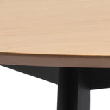 Roxby Round Dining Table in Oak & Black includes 4 Roxby Dining Chairs in Black and Oak