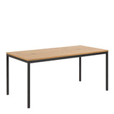 Seaford Dining Table in Black & Oak 160x74cm