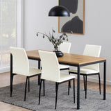 Seaford Dining Table in Black & Oak 160x74cm