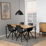 Seaford Dining Table in Black & Oak 160x74cm