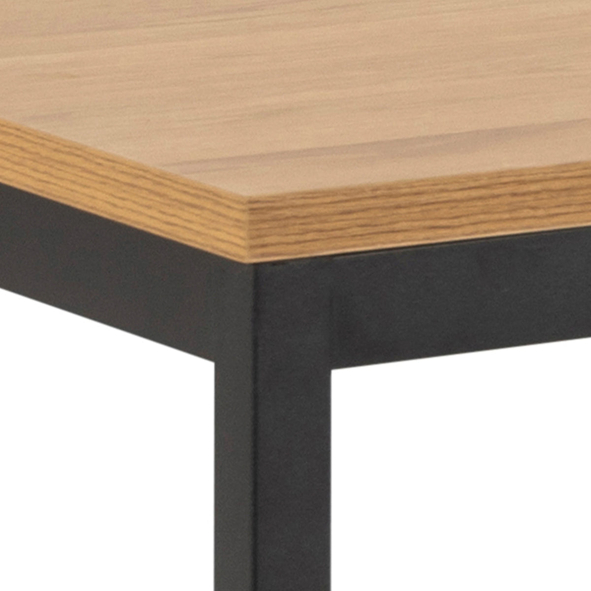 Seaford Dining Table in Black & Oak 160x74cm