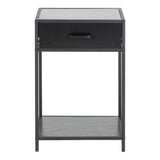 Seaford Bedside Table with 1 Drawer in Black