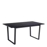 Amble Dining Table with Black Marble Melamine Top & Black Legs 160x74cm