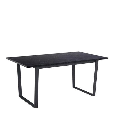 Amble Dining Table with Black Marble Melamine Top & Black Legs 160x74cm