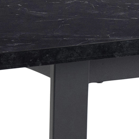Amble Dining Table with Black Marble Melamine Top & Black Legs 160x74cm
