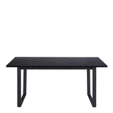 Amble Dining Table with Black Marble Melamine Top & Black Legs 160x74cm