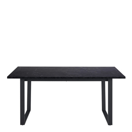 Amble Dining Table with Black Marble Melamine Top & Black Legs 160x74cm