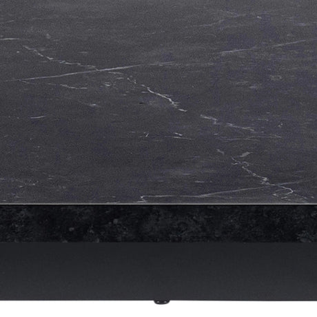 Amble Dining Table with Black Marble Melamine Top & Black Legs 160x74cm
