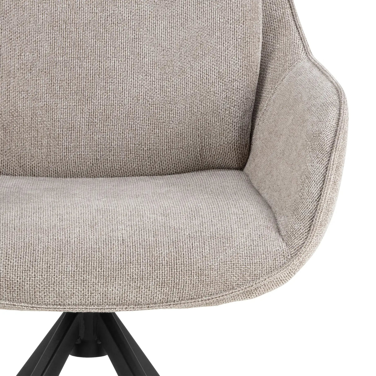 Angus Dining Table in Black includes 4 Carrie Swivel Dining Chair in Sand