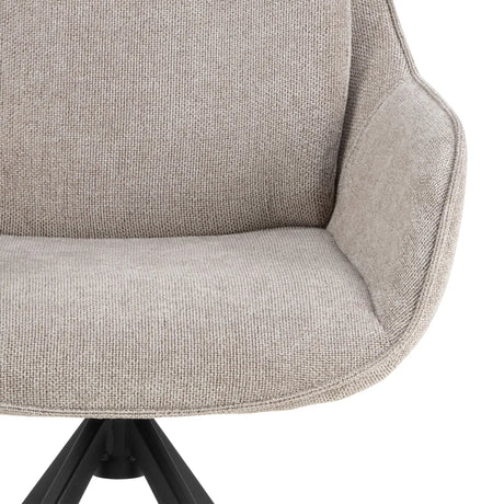 Angus Dining Table in Black includes 4 Carrie Swivel Dining Chair in Sand
