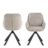 Angus Dining Table in Black includes 4 Carrie Swivel Dining Chair in Sand
