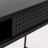 Angus Desk with Sliding Door in Black