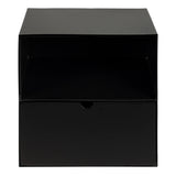 Joliet 1 Drawer Wall Mounted Bedside Table in Black