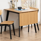 Roxby Extending Dining Table 80-120cm in Oak & Black includes 2 Roxby Dining Chairs in Black and Oak