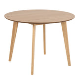 Roxby Round Dining Table in Oak 105x76cm includes 4 Roxby Dining Chairs in Oak