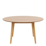Roxby Round Dining Table in Oak 140x76cm includes 4 Roxby Dining Chairs in Oak