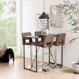 Seaford Black Metal Bar Table with Black Ash Top