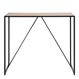Seaford Black Metal Bar Table with Oak Top