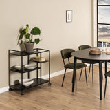 Newcastle Serving Trolley in Matt Black