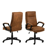 Brad Swivel Desk Chair with Armrest in Brown